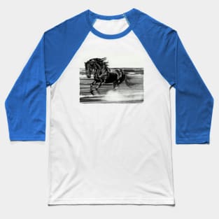 Wild Horse Running Free Baseball T-Shirt